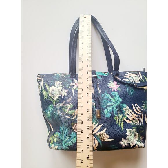 Vince Camuto Leather Top Zip Saffiano Floral Print Didi Tote Tropical Designer - Picture 10 of 16